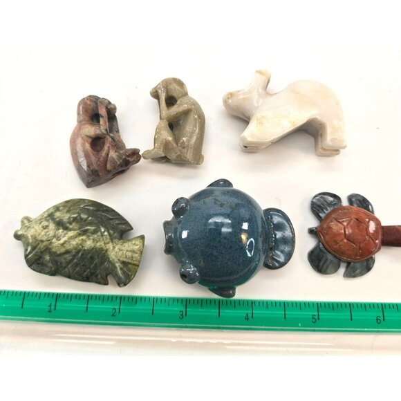 Miniature Animal Figurines Lot of 6 Handcrafted From Stone Resin & Ceramic je167 - Picture 3 of 9